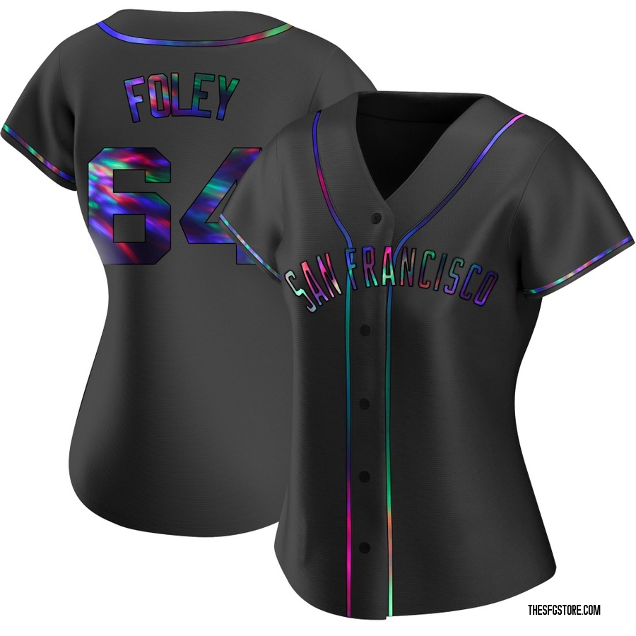 Black Holographic Replica Jason Foley Women's San Francisco Giants Alternate Jersey