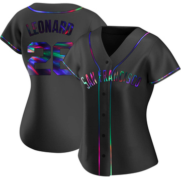 Black Holographic Replica Jeffrey Leonard Women's San Francisco Giants Alternate Jersey
