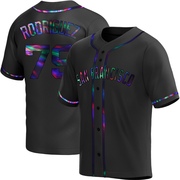 Black Holographic Replica Jesus Rodriguez Men's San Francisco Giants Alternate Jersey