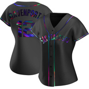 Black Holographic Replica Jim Davenport Women's San Francisco Giants Alternate Jersey