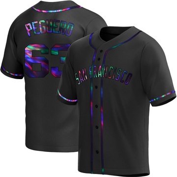 Black Holographic Replica Joel Peguero Youth San Francisco Giants Alternate Jersey