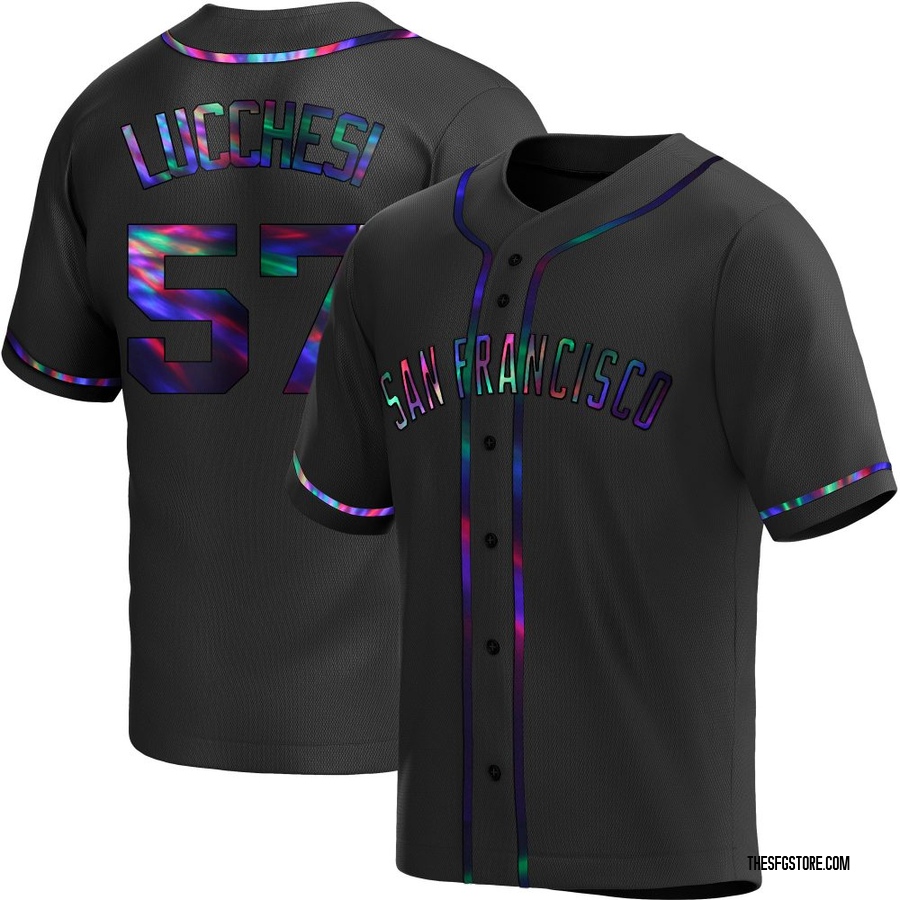 Black Holographic Replica Joey Lucchesi Men's San Francisco Giants Alternate Jersey