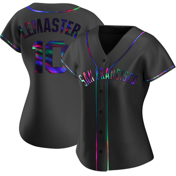 Black Holographic Replica Johnnie Lemaster Women's San Francisco Giants Alternate Jersey