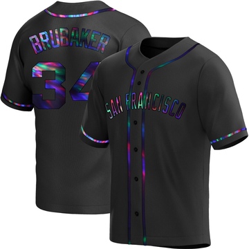 Black Holographic Replica JT Brubaker Men's San Francisco Giants Alternate Jersey