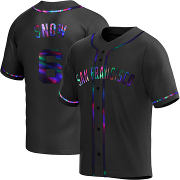 Black Holographic Replica J.t. Snow Men's San Francisco Giants Alternate Jersey