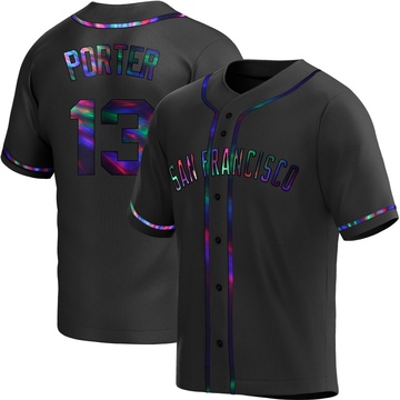 Black Holographic Replica Logan Porter Men's San Francisco Giants Alternate Jersey