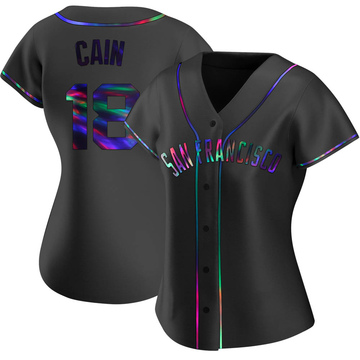 Black Holographic Replica Matt Cain Women's San Francisco Giants Alternate Jersey