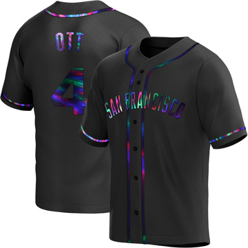 Black Holographic Replica Mel Ott Youth San Francisco Giants Alternate Jersey