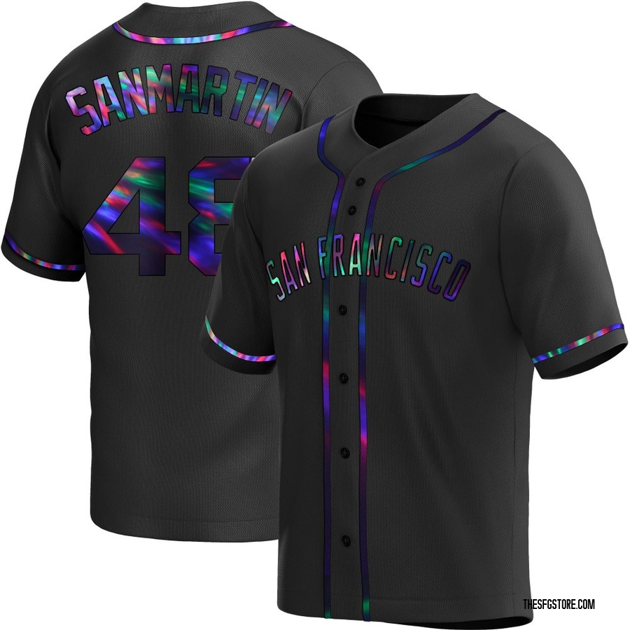 Black Holographic Replica Reiver Sanmartin Men's San Francisco Giants Alternate Jersey