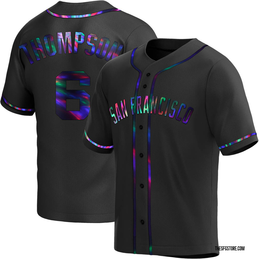 Black Holographic Replica Robby Thompson Youth San Francisco Giants Alternate Jersey