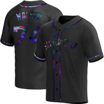 Black Holographic Replica Ryan Walker Youth San Francisco Giants Alternate Jersey