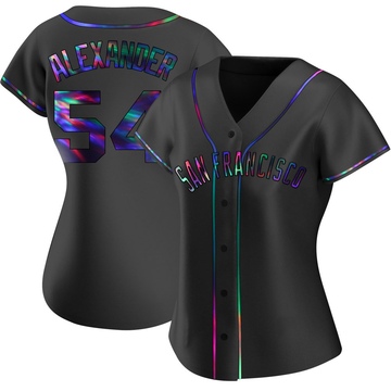 Black Holographic Replica Scott Alexander Women's San Francisco Giants Alternate Jersey