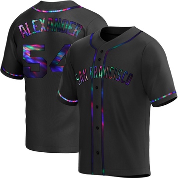 Black Holographic Replica Scott Alexander Youth San Francisco Giants Alternate Jersey