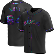 Black Holographic Replica Sean Hjelle Youth San Francisco Giants Alternate Jersey