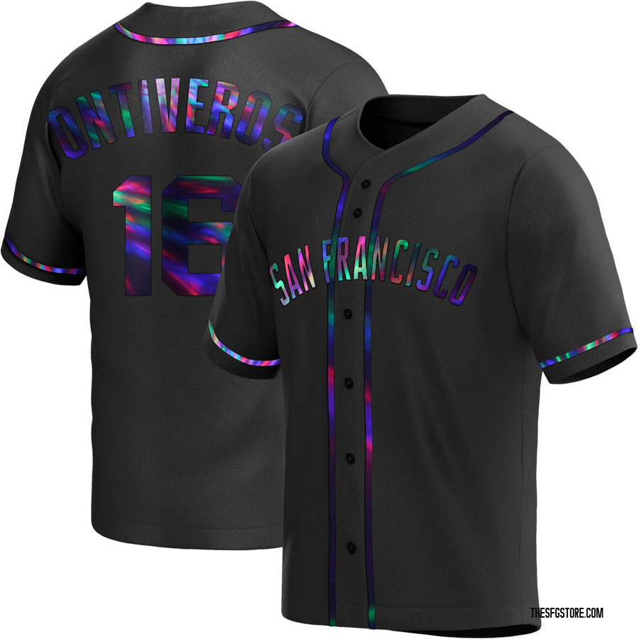 Black Holographic Replica Steve Ontiveros Youth San Francisco Giants Alternate Jersey