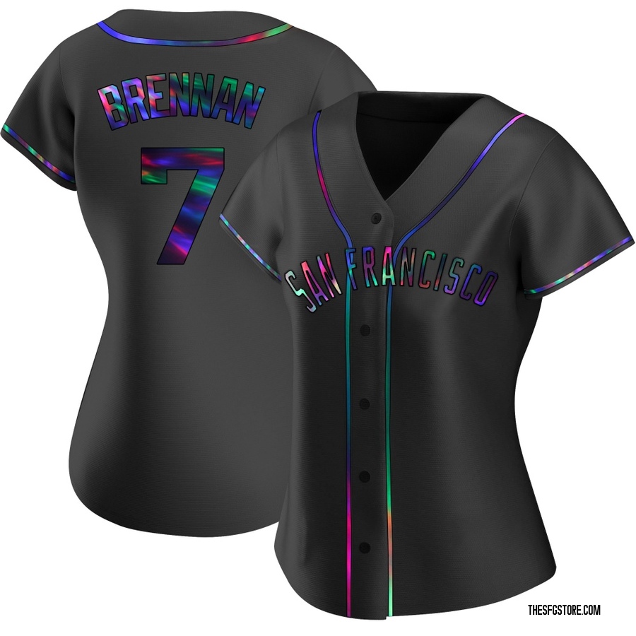 Black Holographic Replica Will Brennan Women's San Francisco Giants Alternate Jersey
