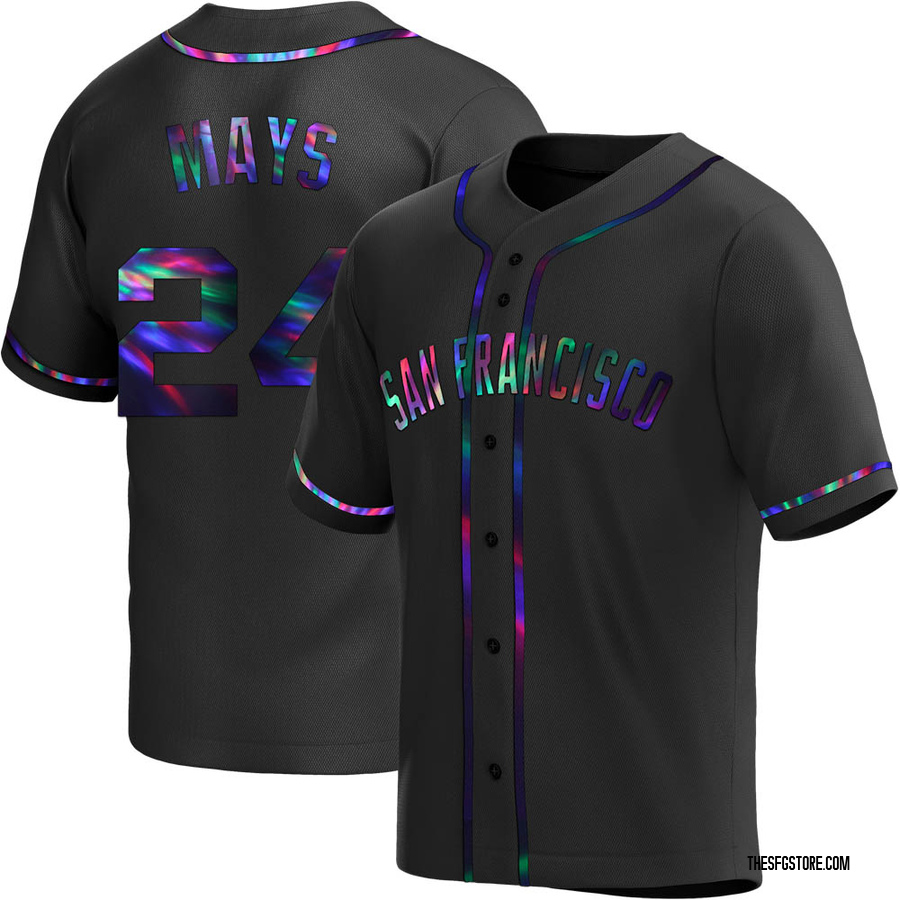 Black Holographic Replica Willie Mays Men's San Francisco Giants Alternate Jersey
