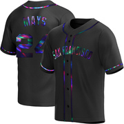 Black Holographic Replica Willie Mays Youth San Francisco Giants Alternate Jersey