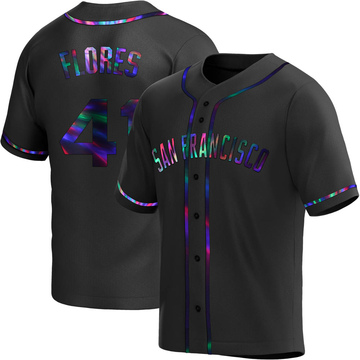 Black Holographic Replica Wilmer Flores Men's San Francisco Giants Alternate Jersey