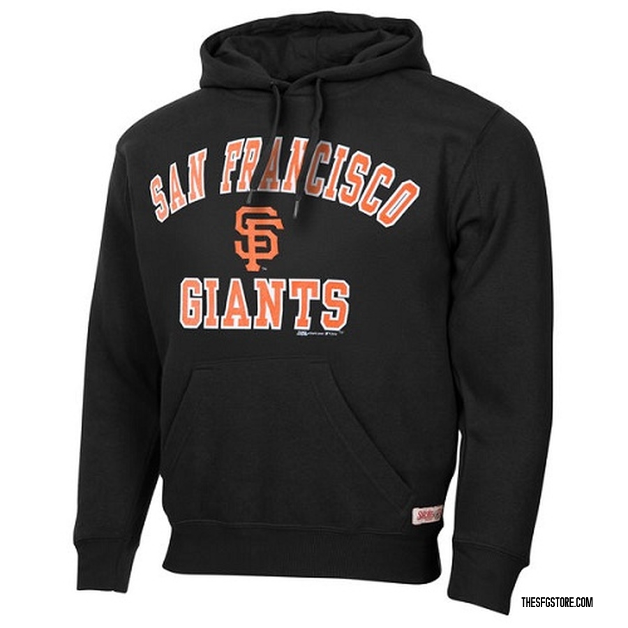 Black Men's San Francisco Giants Stitches Fastball Fleece Pullover Hoodie -