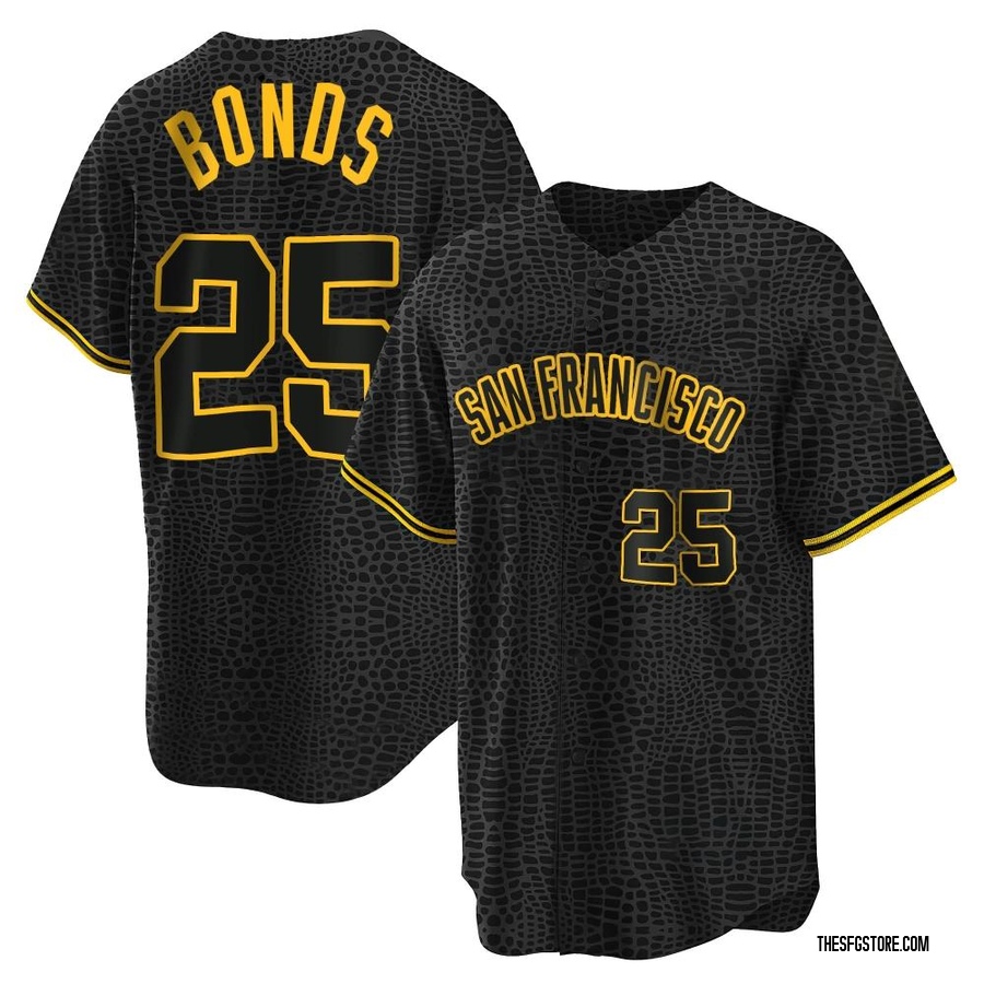 Black Replica Barry Bonds Men's San Francisco Giants Snake Skin City Jersey