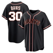 Black Replica Chili Davis Men's San Francisco Giants Fashion Out Jersey