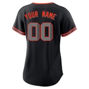 Black Replica Custom Women's San Francisco Giants Alternate Jersey