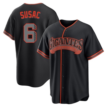 Black Replica Daniel Susac Men's San Francisco Giants Alternate Jersey
