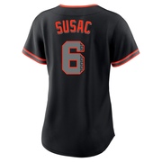 Black Replica Daniel Susac Women's San Francisco Giants Alternate Jersey