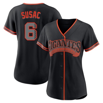 Black Replica Daniel Susac Women's San Francisco Giants Alternate Jersey
