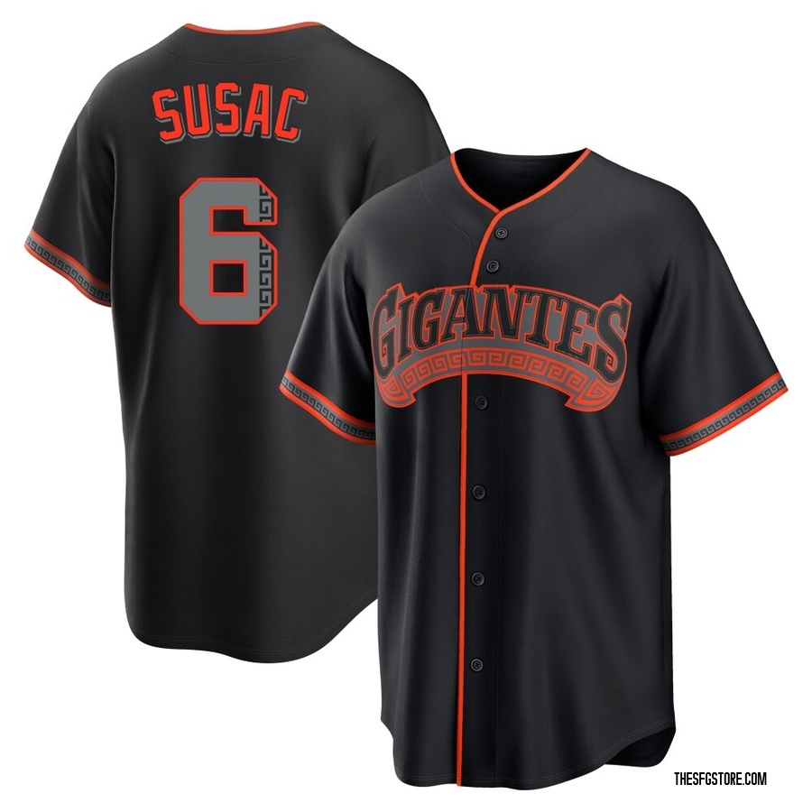 Black Replica Daniel Susac Youth San Francisco Giants Alternate Jersey