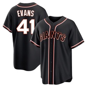 Black Replica Darrell Evans Men's San Francisco Giants Fashion Out Jersey