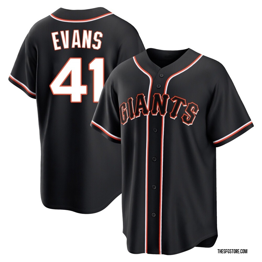 Black Replica Darrell Evans Men's San Francisco Giants Fashion Out Jersey