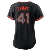 Black Replica Darrell Evans Women's San Francisco Giants Alternate Jersey