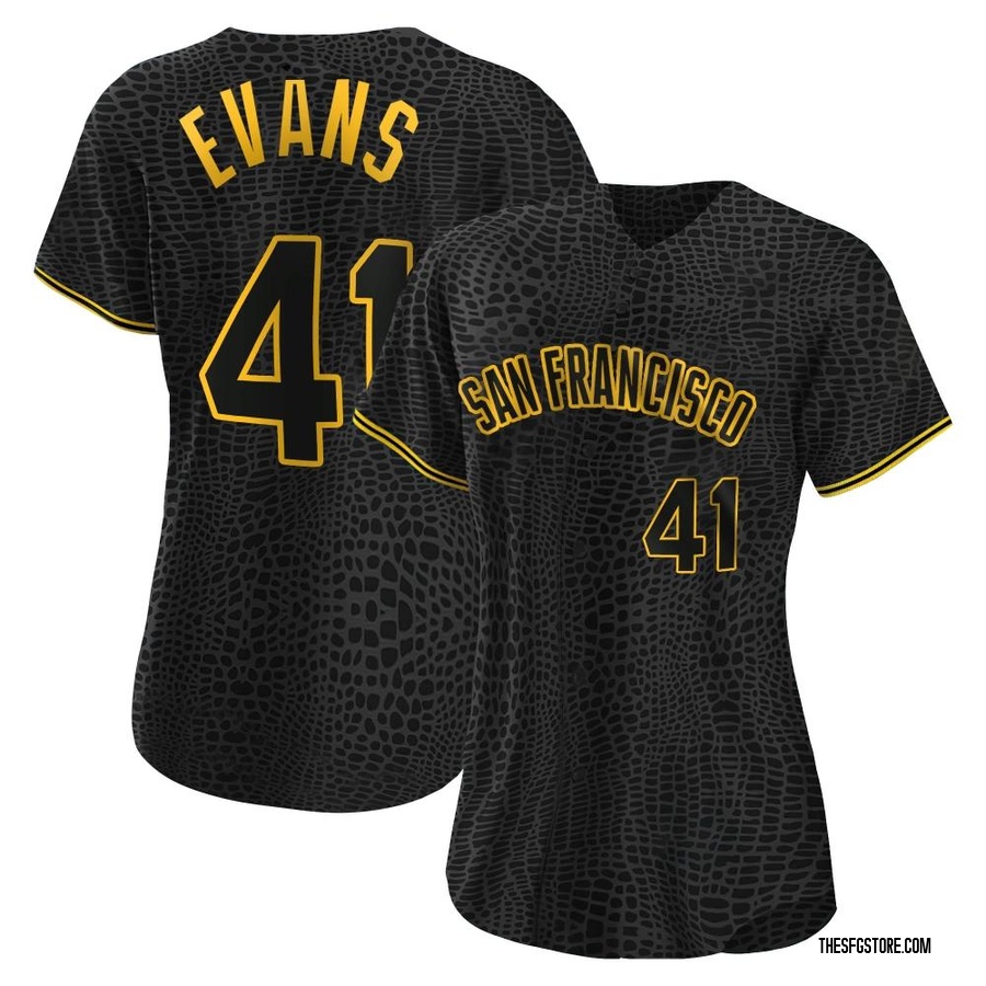 Black Replica Darrell Evans Women's San Francisco Giants Snake Skin City Jersey
