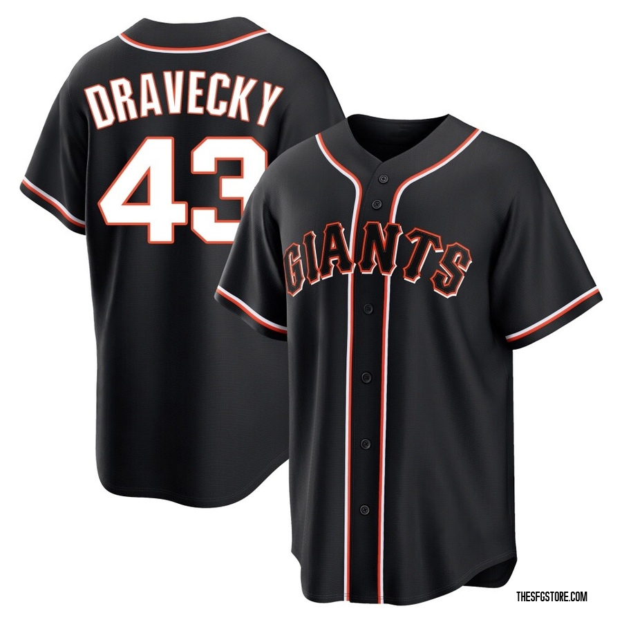 Black Replica Dave Dravecky Men's San Francisco Giants Fashion Out Jersey