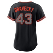 Black Replica Dave Dravecky Women's San Francisco Giants Alternate Jersey