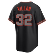 Black Replica David Villar Men's San Francisco Giants Alternate Jersey