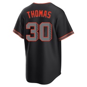 Black Replica Derrel Thomas Men's San Francisco Giants Alternate Jersey