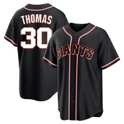 Black Replica Derrel Thomas Men's San Francisco Giants Fashion Out Jersey