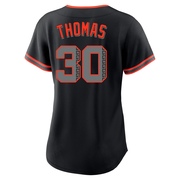 Black Replica Derrel Thomas Women's San Francisco Giants Alternate Jersey