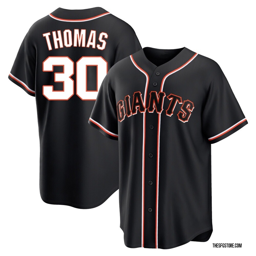 Black Replica Derrel Thomas Youth San Francisco Giants Fashion Out Jersey