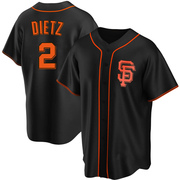 Black Replica Dick Dietz Men's San Francisco Giants Alternate Jersey