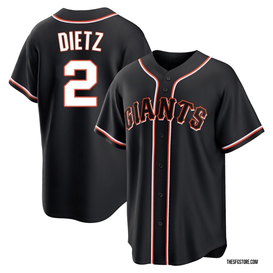 Black Replica Dick Dietz Youth San Francisco Giants Fashion Out Jersey