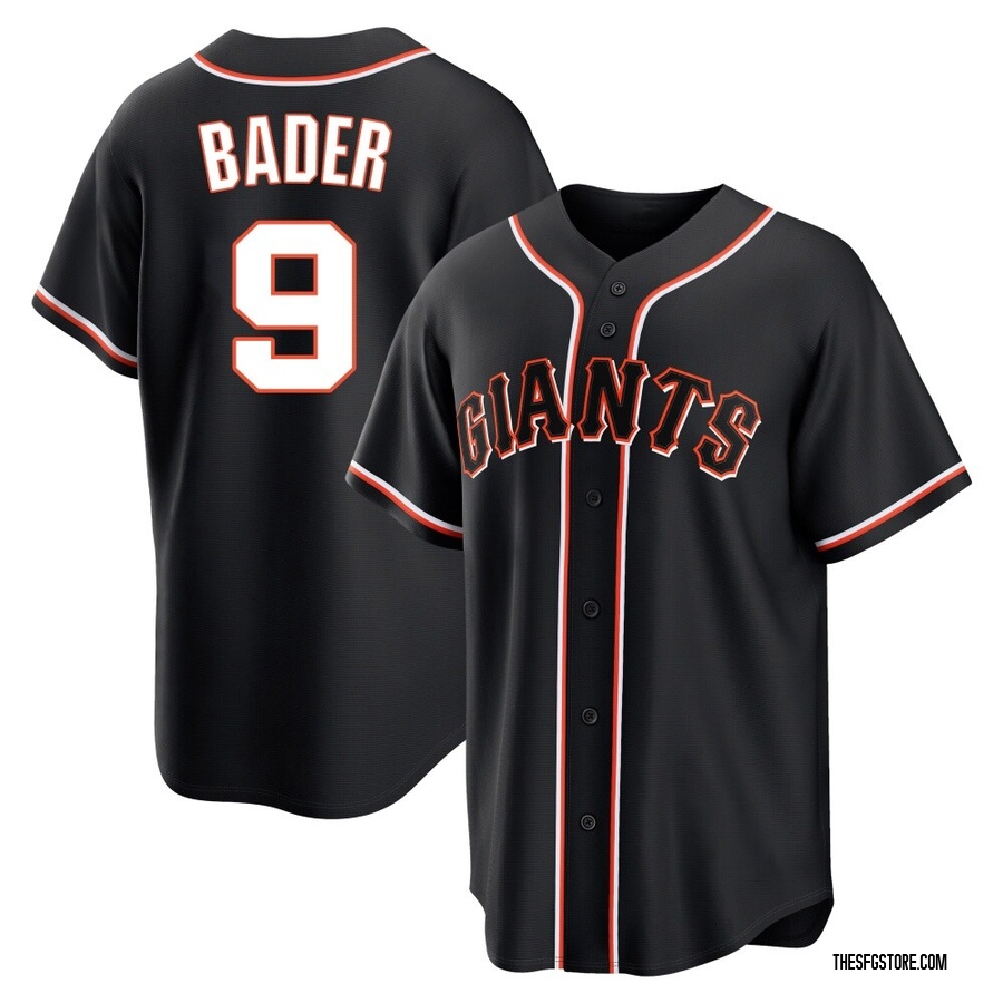 Black Replica Harrison Bader Men's San Francisco Giants Fashion Out Jersey