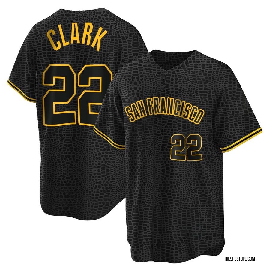 Black Replica Jack Clark Men's San Francisco Giants Snake Skin City Jersey