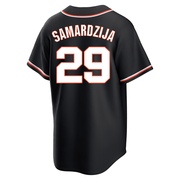 Black Replica Jeff Samardzija Men's San Francisco Giants Fashion Out Jersey
