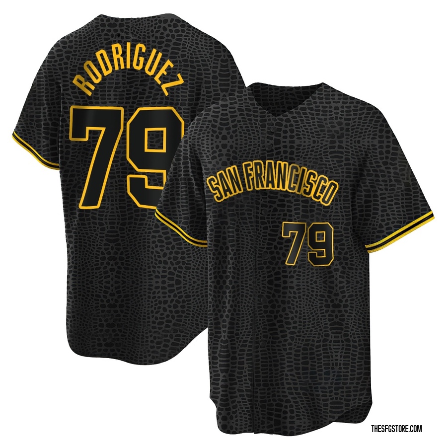 Black Replica Jesus Rodriguez Men's San Francisco Giants Snake Skin City Jersey