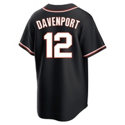 Black Replica Jim Davenport Men's San Francisco Giants Fashion Out Jersey