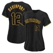 Black Replica Jim Davenport Women's San Francisco Giants Snake Skin City Jersey